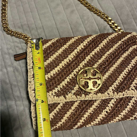Tory Burch Brown and Cream Crossbody Bag with Gold Chain - Picture 11 of 13